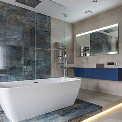 Sleek bathroom tiles and renovation